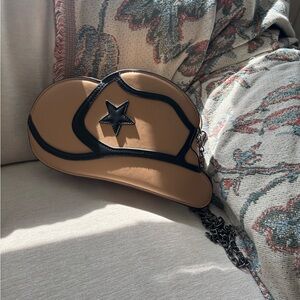 Tan and Black Cowboy Hat Bag
